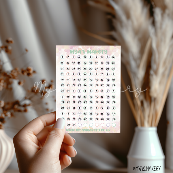 Brights date dots sticker sheet