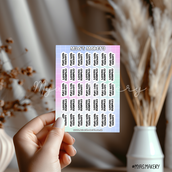 Organise/play with stickers sticker sheet