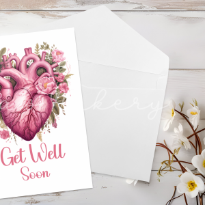 Floral Anatomical Heart – Get Well Soon Card for Bold, Beautiful Healing