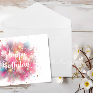 Red Paintsplosion birthday card