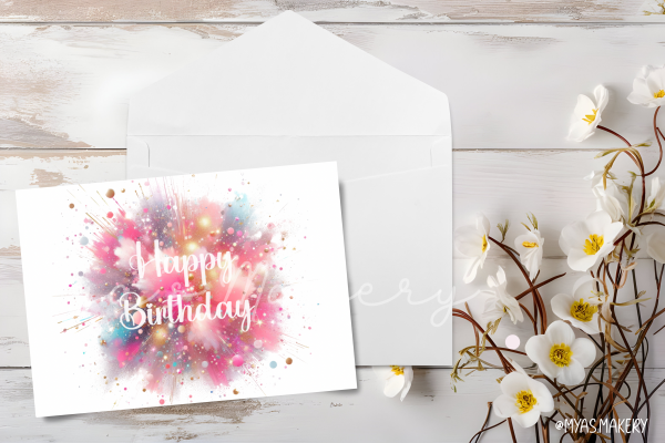 Red Paintsplosion birthday card