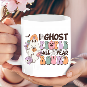 I ghost people all year round mug