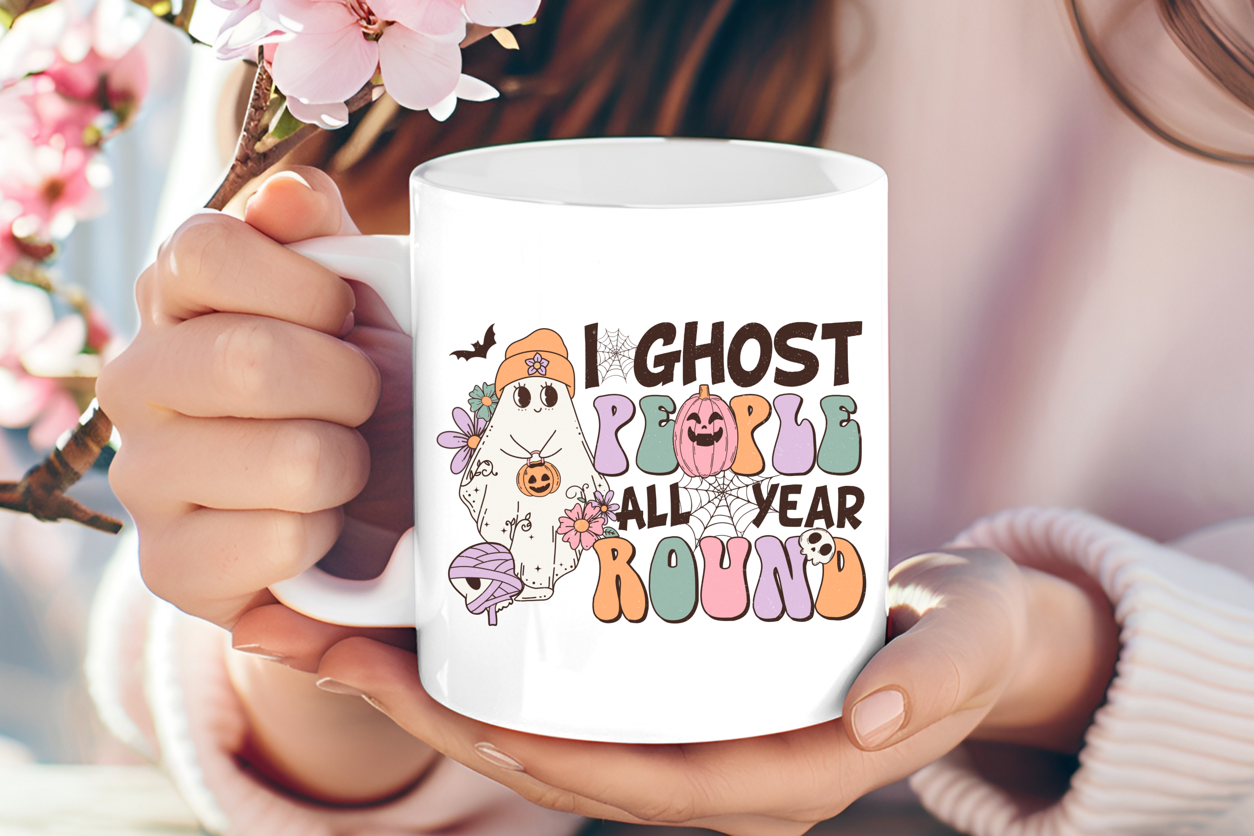 I ghost people all year round mug