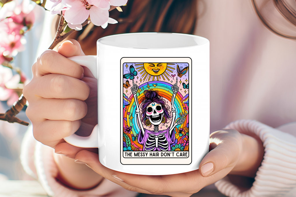 "The Messy Hair Don't Care" Tarot-inspired mug