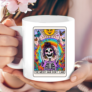 "The Messy Hair Don't Care" Tarot-inspired mug