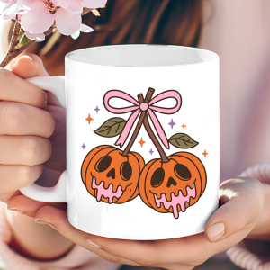 Pumpkin Cherries Mug – Sweet & Spooky Sips