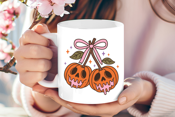 Pumpkin Cherries Mug – Sweet & Spooky Sips