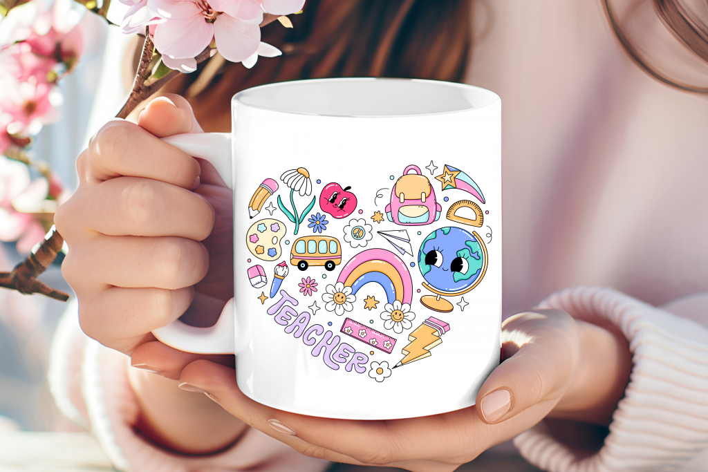 "Teacher Heart" mug