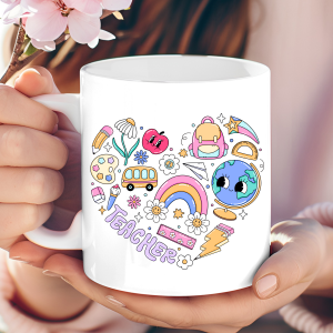 "Teacher Heart" mug