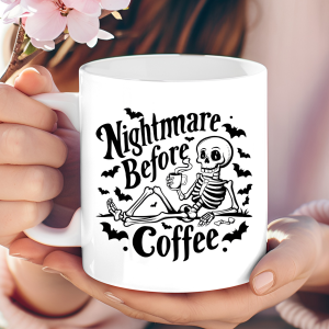 "Nightmare Before Coffee" Skeleton mug