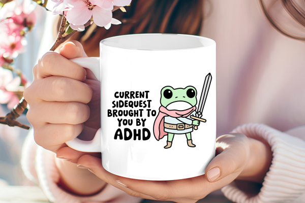 Current Sidequest Mug – Powered by ADHD & Caffeine