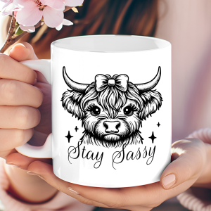 "Stay Sassy" Highland Cow Mug