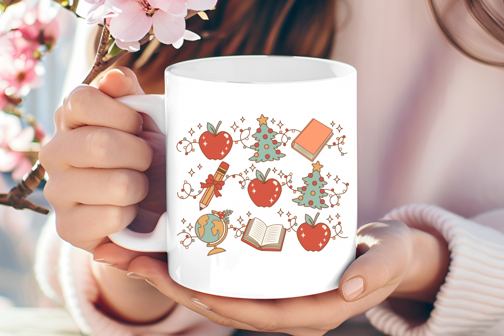 "Holiday Teacher Era" illustrative mug