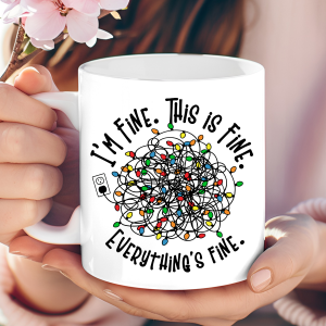 "Everything's Fine" tangled lights mug