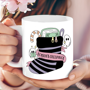 "Season's Creepings" holiday stocking mug
