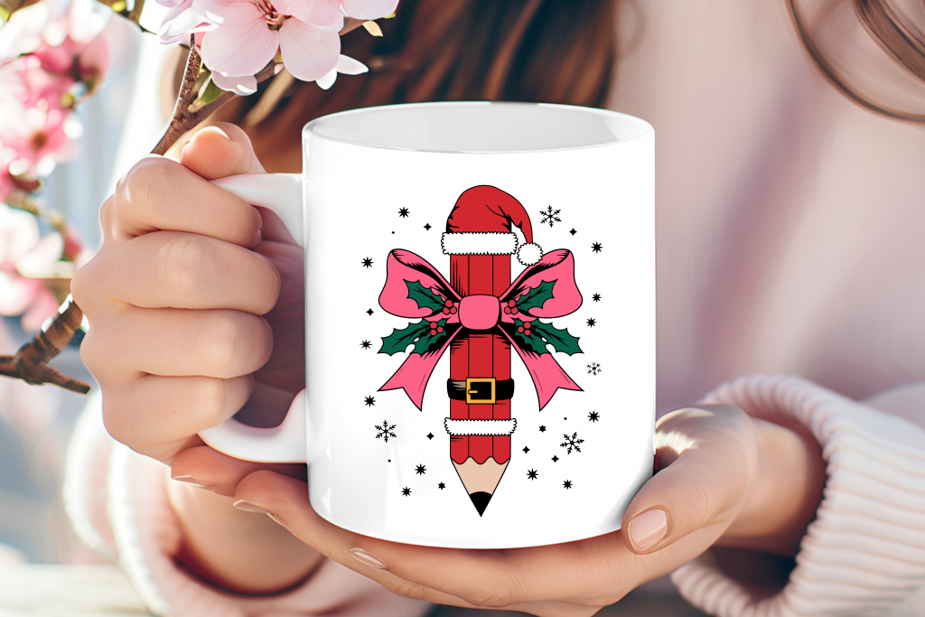 Santa Pencil Holiday Teacher Mug