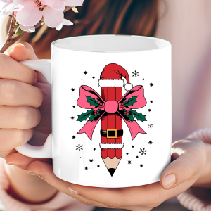 Santa Pencil Holiday Teacher Mug