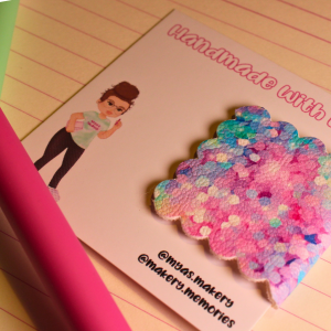 Glittery magnetic page marker