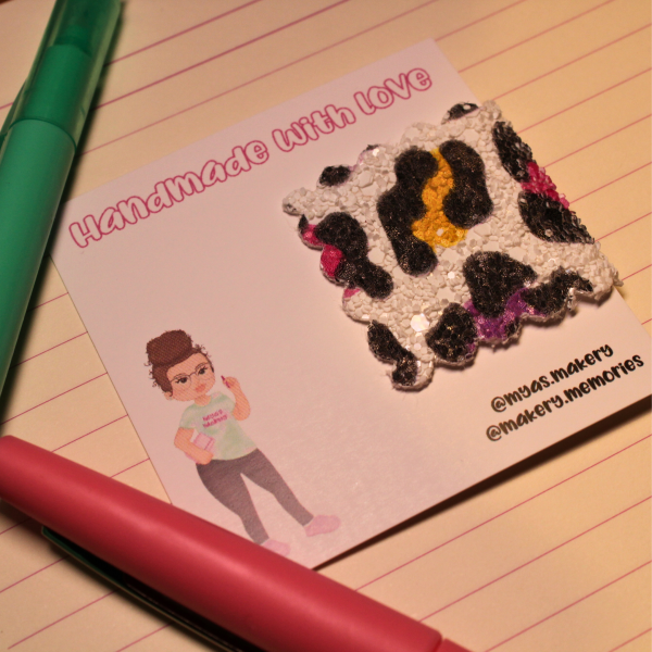 Glitter leopard magnetic page marker