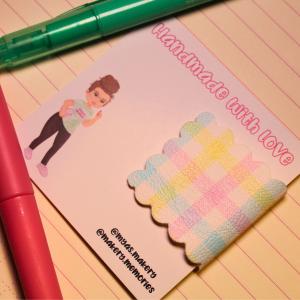 Pastel gingham magnetic page marker