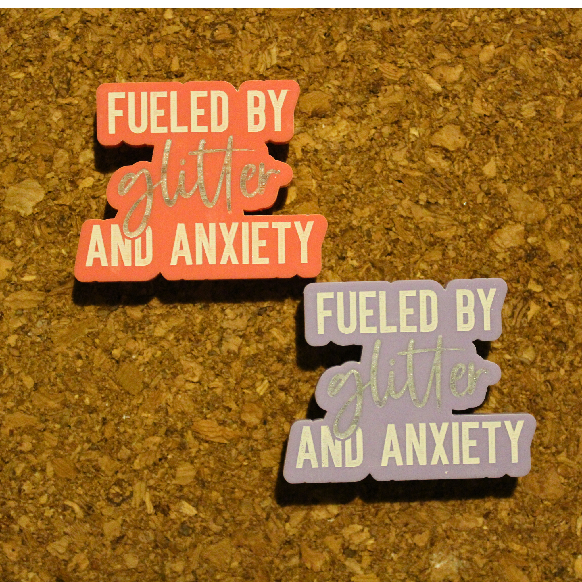 Fuelled by glitter and anxiety pin - Image 2