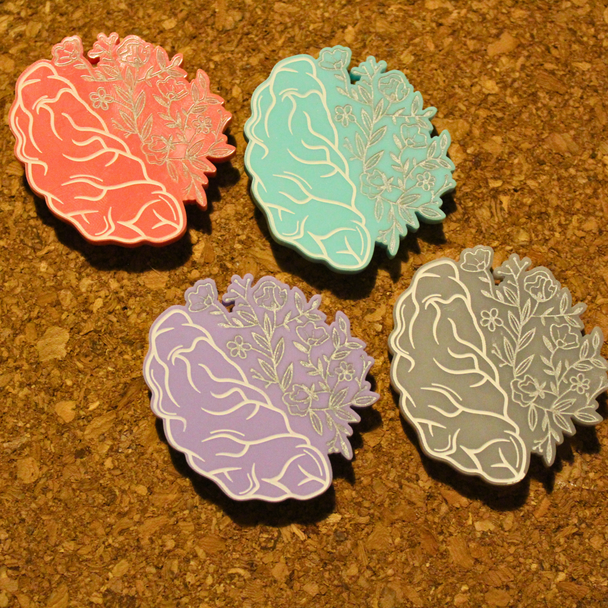 Brain and Blossoms pin