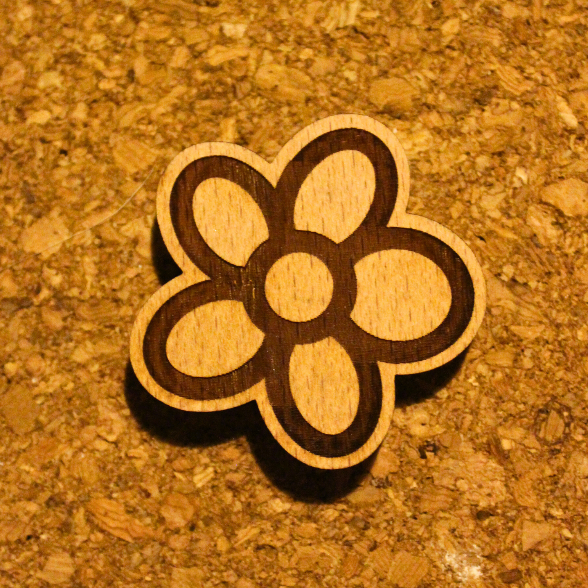 Doodle flower pin