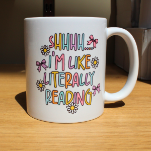 Shhh… I’m Literally Reading — Pastel Bookworm Mug