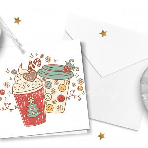 Retro "Merry Christmas" Coffee & Cocoa Card