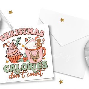 "Christmas Calories Don't Count" Retro Holiday Card