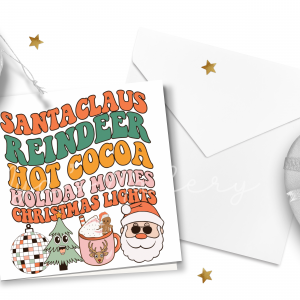 Retro Groovy Christmas Greeting Card