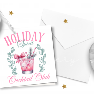 "Holiday Spirit Cocktail Club" Greeting Card