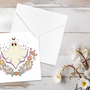 Celestial Floral Ghost Greeting Card