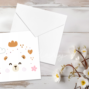 "Sweet Dreams" Whimsical Bear Greeting Card