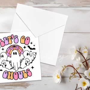 "Let's Go Ghouls" Retro Disco Halloween Card