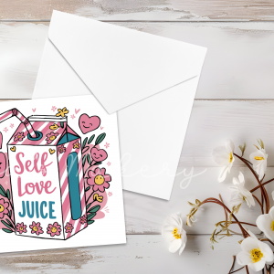 "Self Love Juice" Illustrated Square Greeting Card