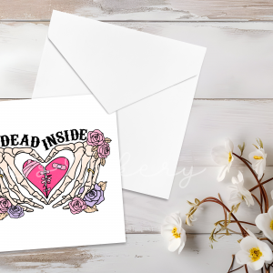 "Dead Inside" Gothic Heart Greeting Card