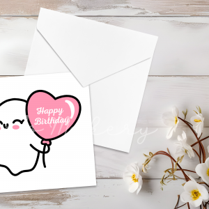 Cute "Happy Birthday" Ghost Card
