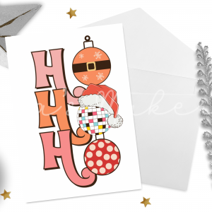 Groovy Retro "Ho Ho Ho" Christmas Card