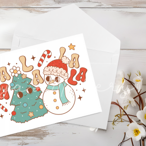 Retro "Fa La La La" Christmas Card