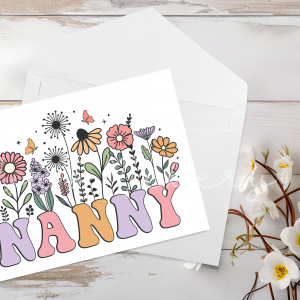 Retro "Nanny" Floral Greeting Card