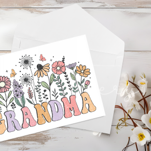 Retro "Grandma" Floral Greeting Card