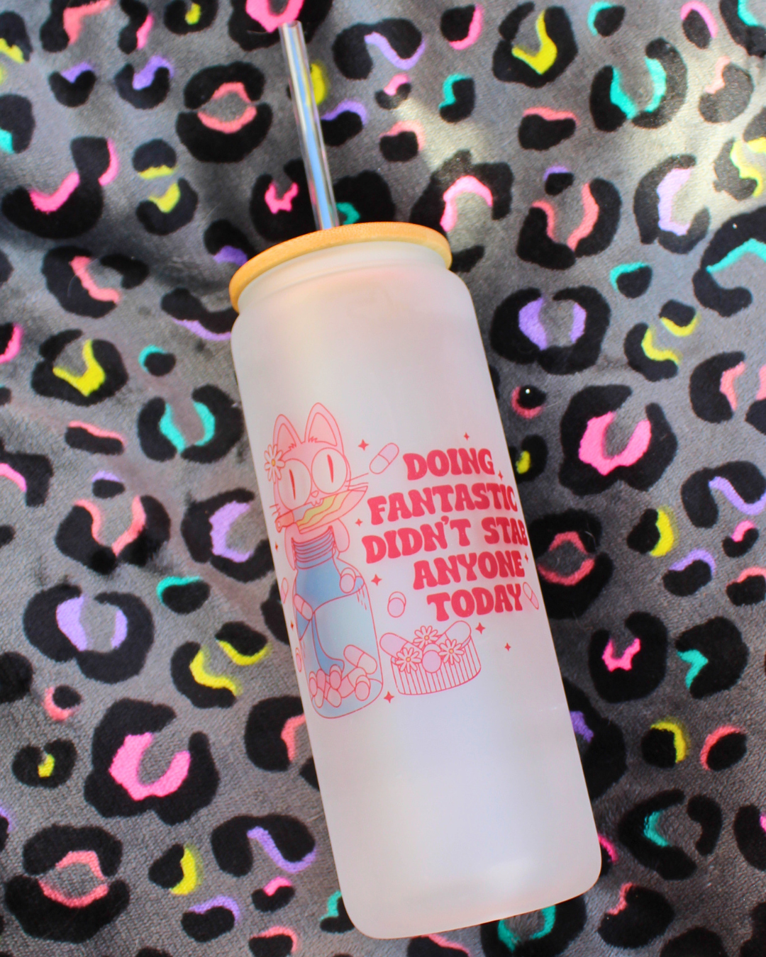 Doing Fantastic — Didn’t Stab Anyone Today | 20oz Frosted Tumbler (Cute Chaos Edition)