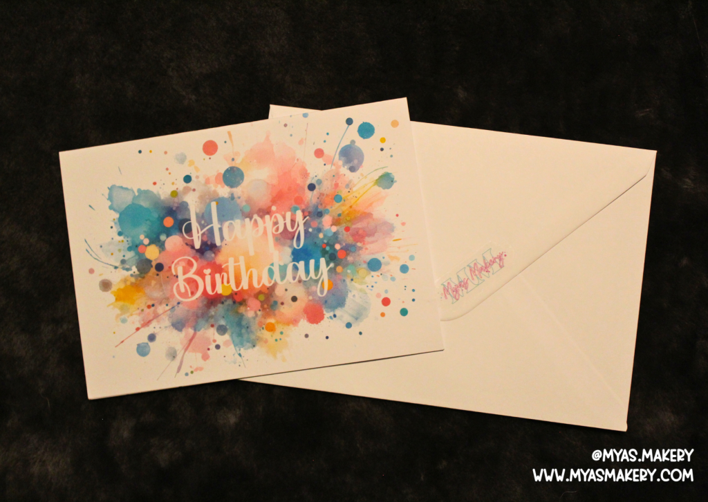 Vibrant Watercolour "Happy Birthday" Card