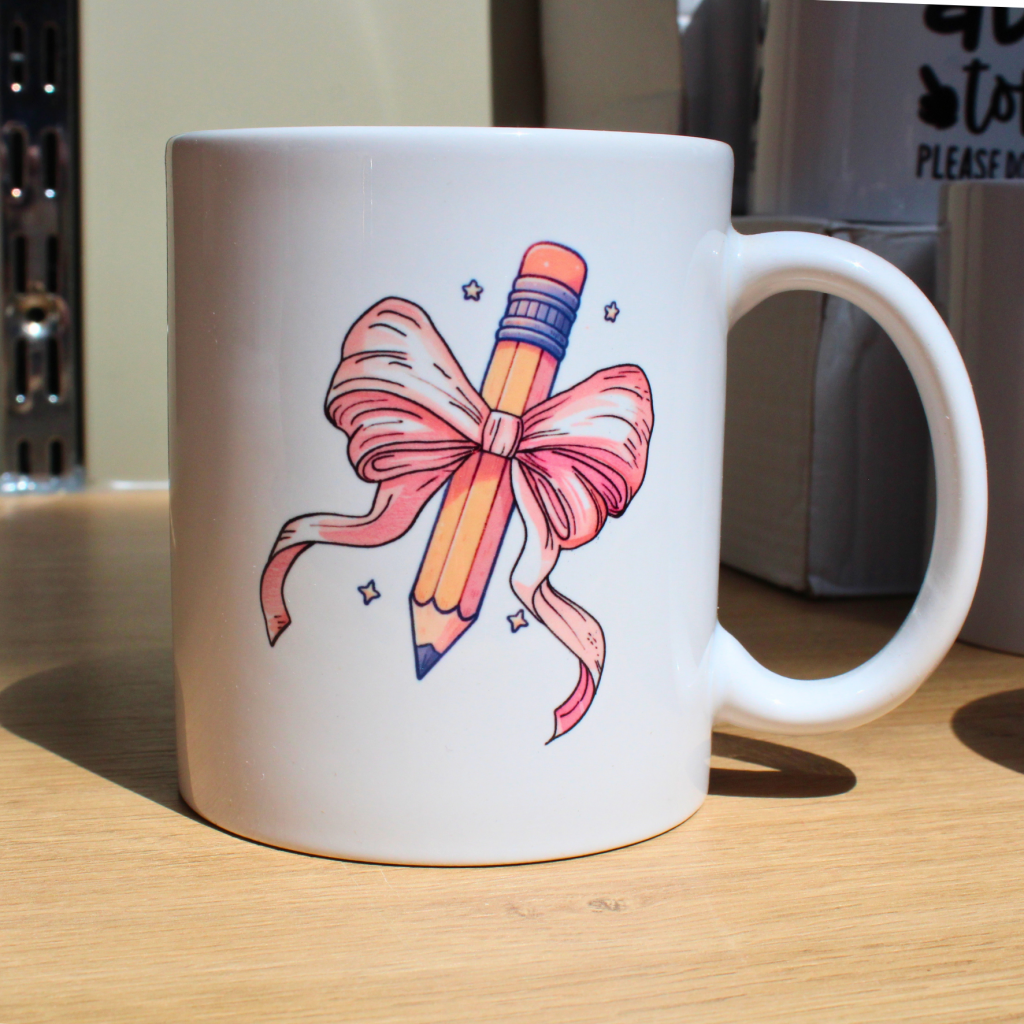 Pencil Princess Mug — Big Bow Energy Ceramic Cup