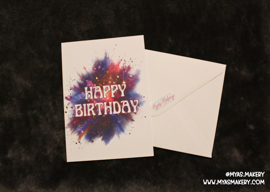 Colour Splash Birthday Card — Bold Paint Splat Happy Birthday Greeting