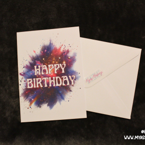 Colour Splash Birthday Card — Bold Paint Splat Happy Birthday Greeting