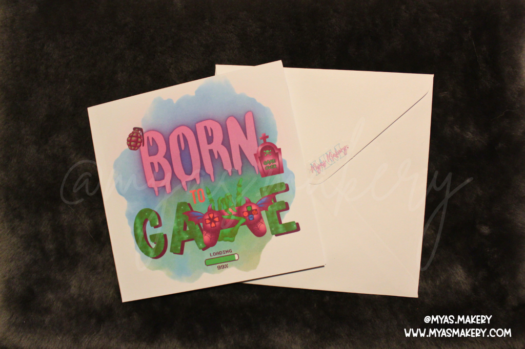 "Born to Game" Illustrated Gamer Greeting Card