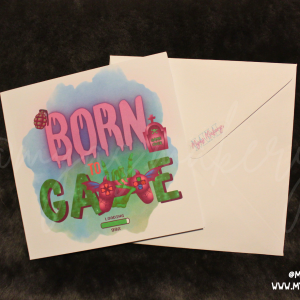 "Born to Game" Illustrated Gamer Greeting Card
