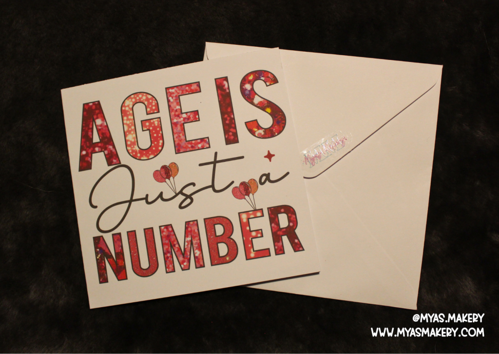 "Age is Just a Number" Pink Glitter Birthday Card